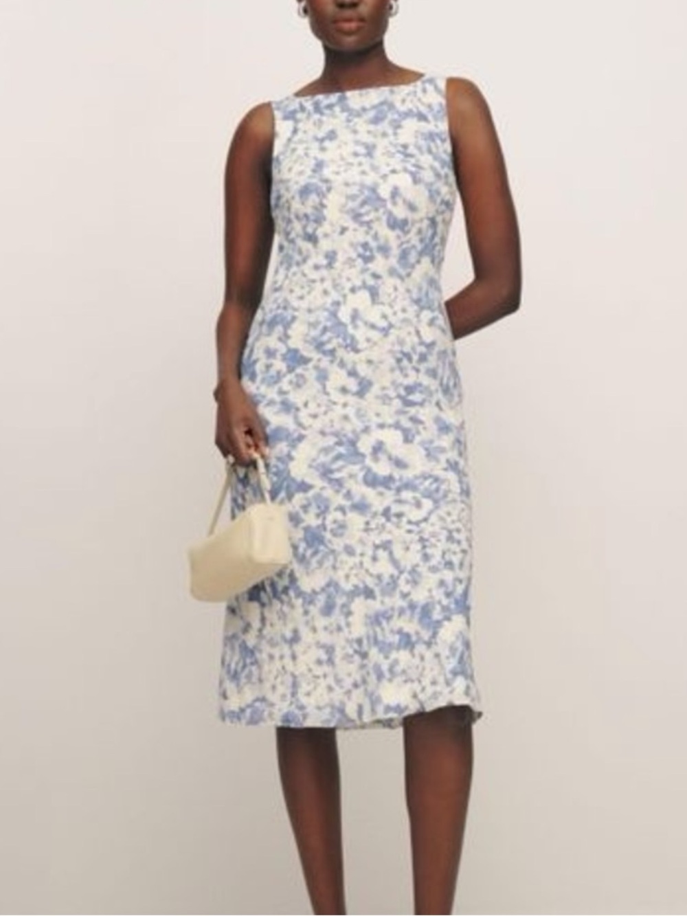 Reformation Topanga Midi Dress in Larkspur Blue